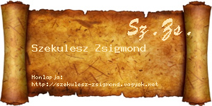 Szekulesz Zsigmond névjegykártya